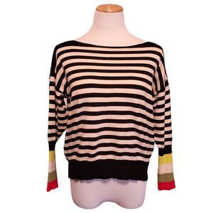 Susy Mix made in Italy Black with pops of color Sweater Womens
